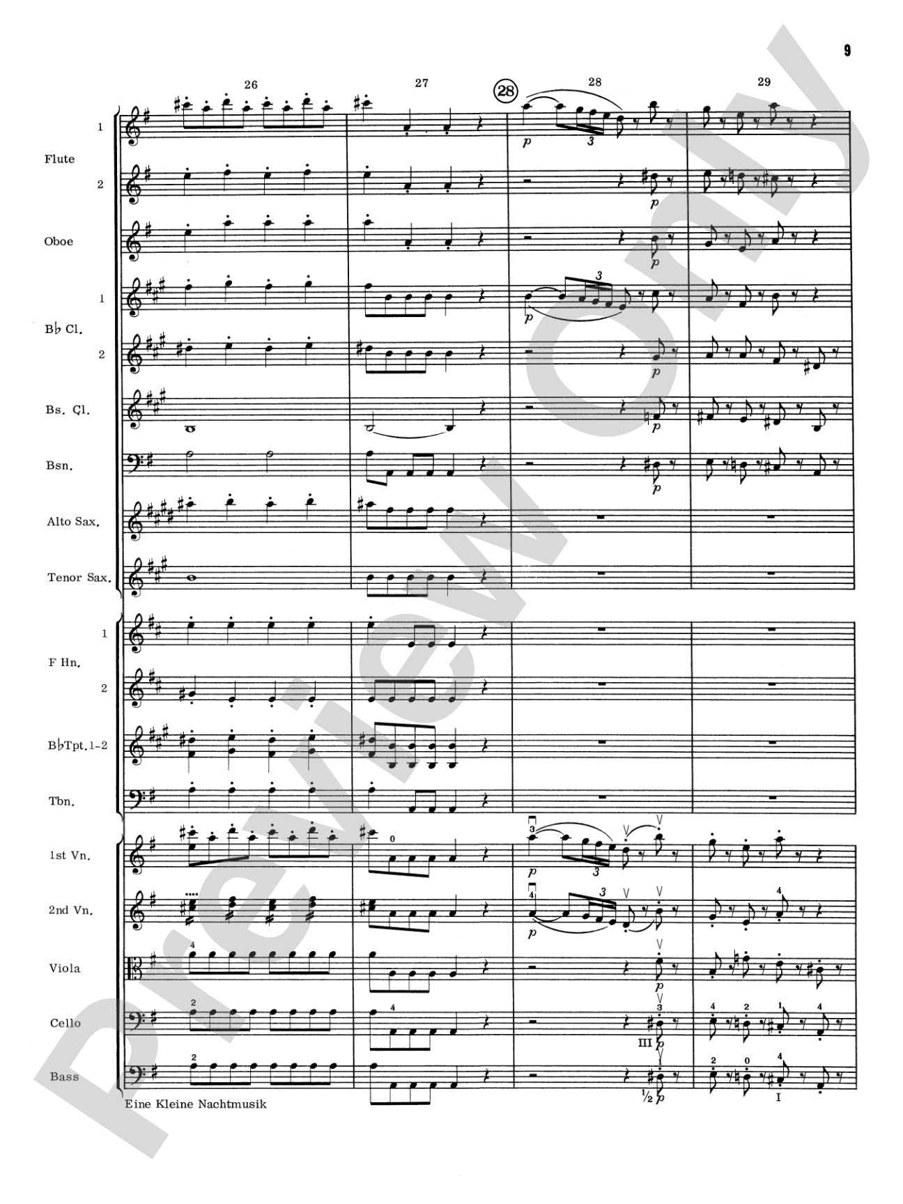 Eine Kleine Nachtmusik, 1st Movement: Full Orchestra Conductor Score & Parts