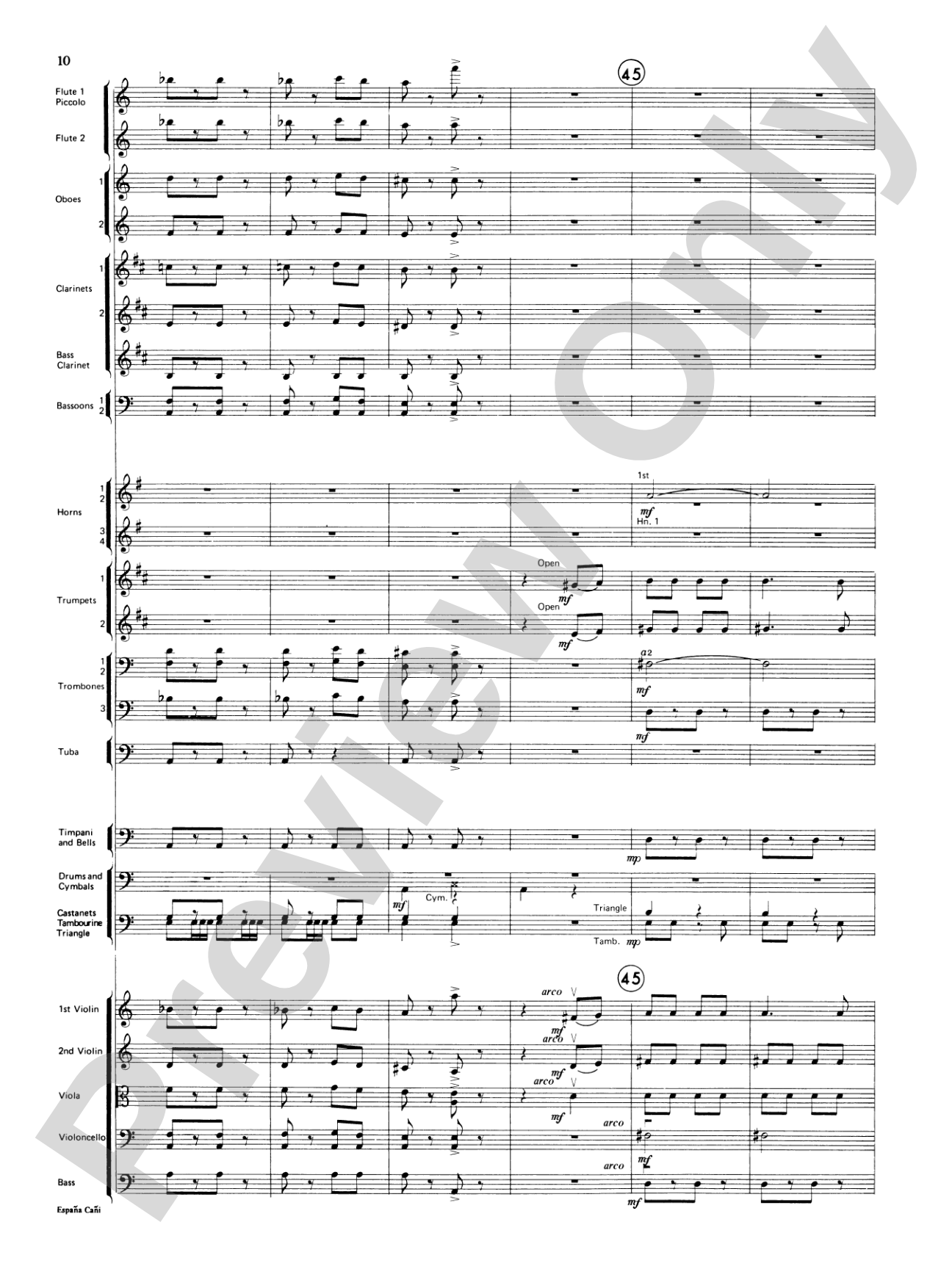 España Cañi: Full Orchestra Conductor Score & Parts