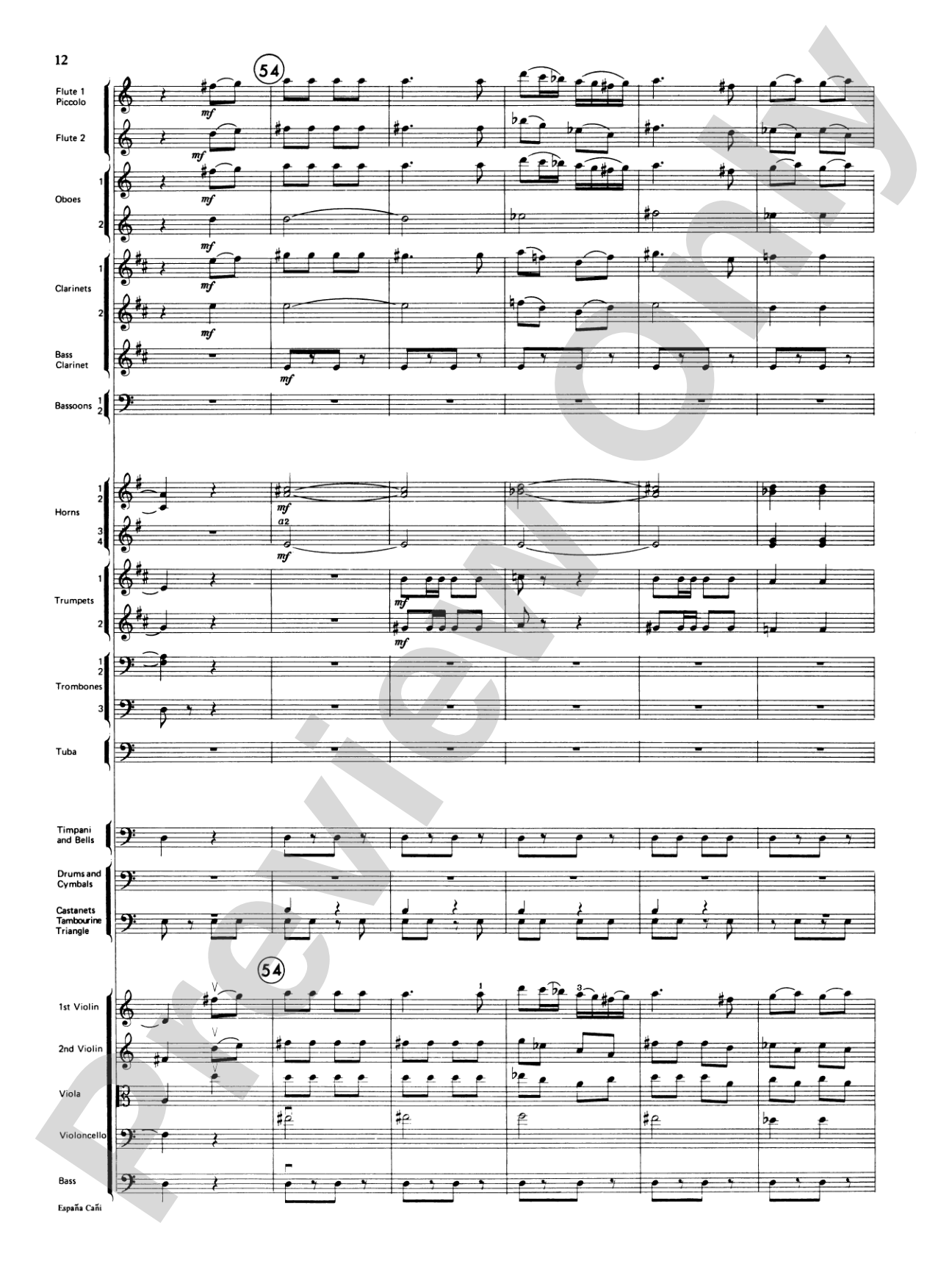España Cañi: Full Orchestra Conductor Score & Parts
