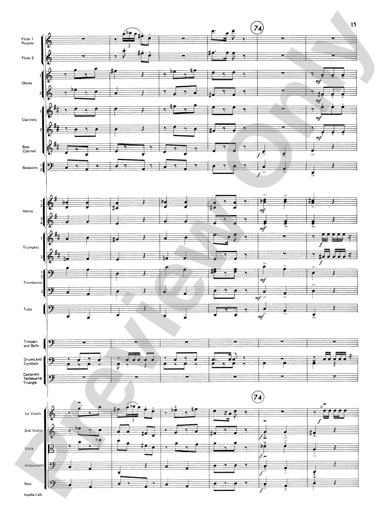 España Cañi: Full Orchestra Conductor Score & Parts
