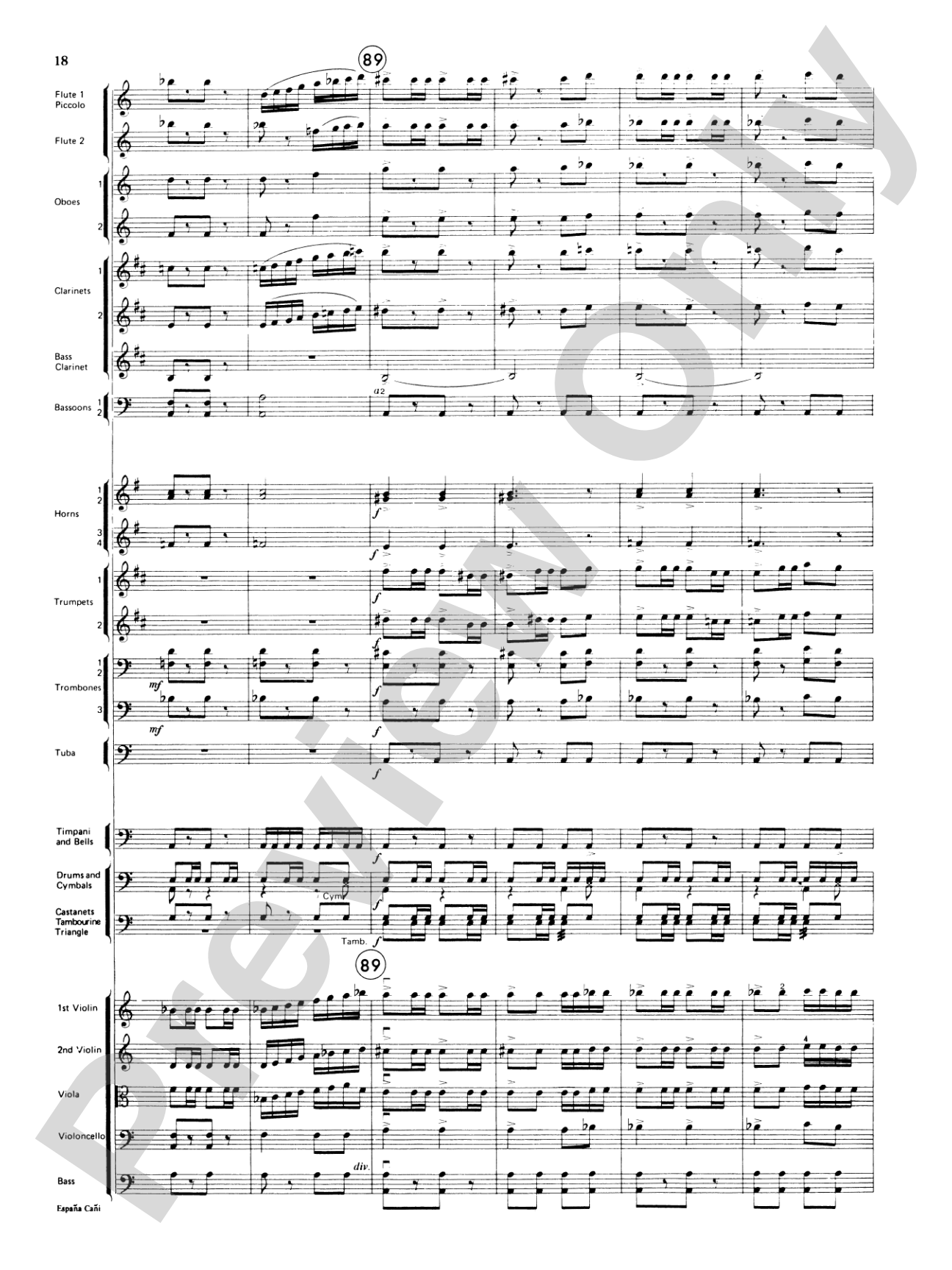 España Cañi: Full Orchestra Conductor Score & Parts
