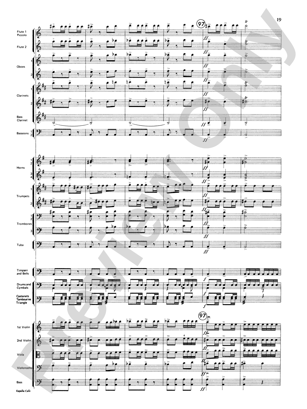 España Cañi: Full Orchestra Conductor Score & Parts