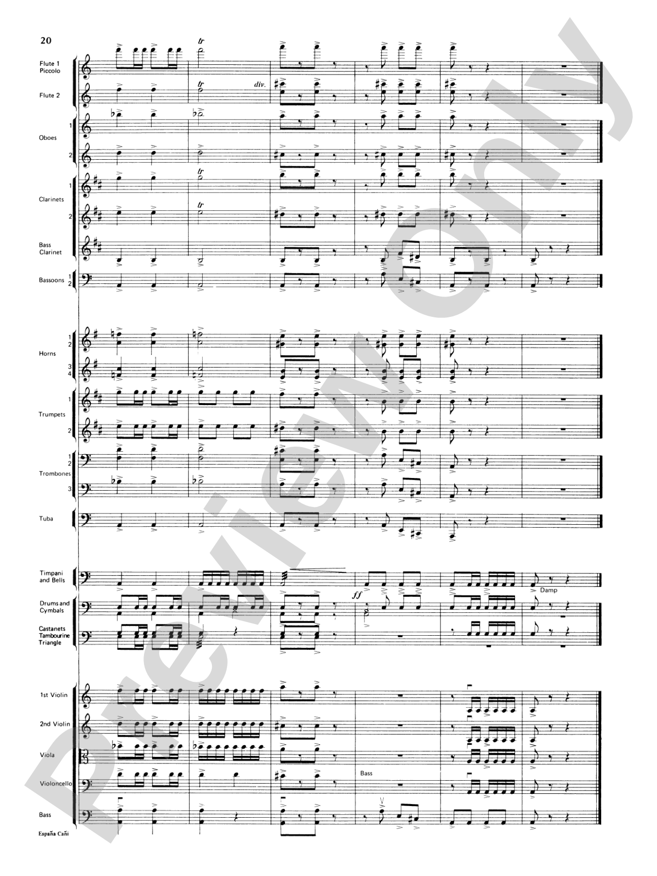 España Cañi: Full Orchestra Conductor Score & Parts