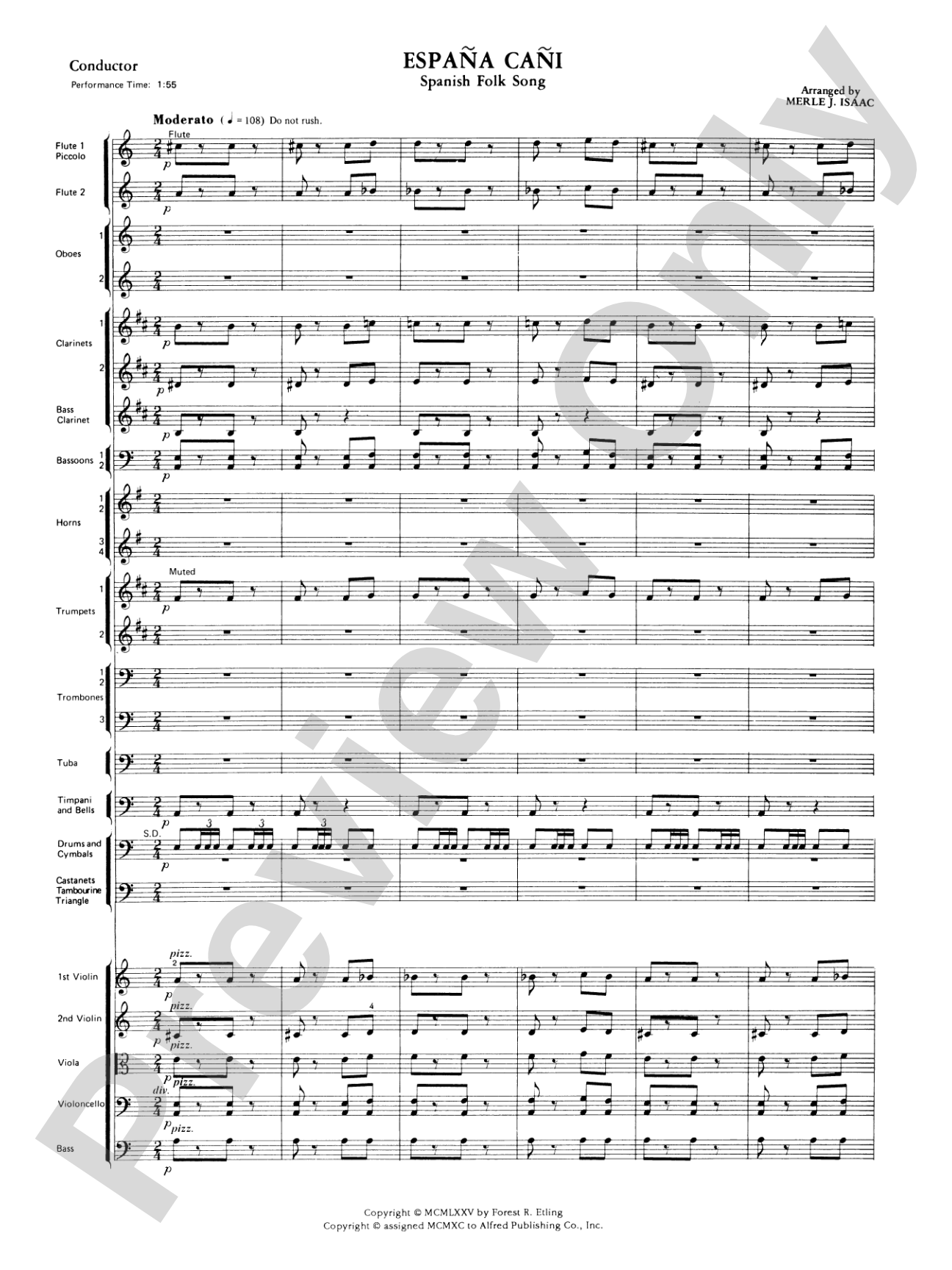 España Cañi: Full Orchestra Conductor Score & Parts
