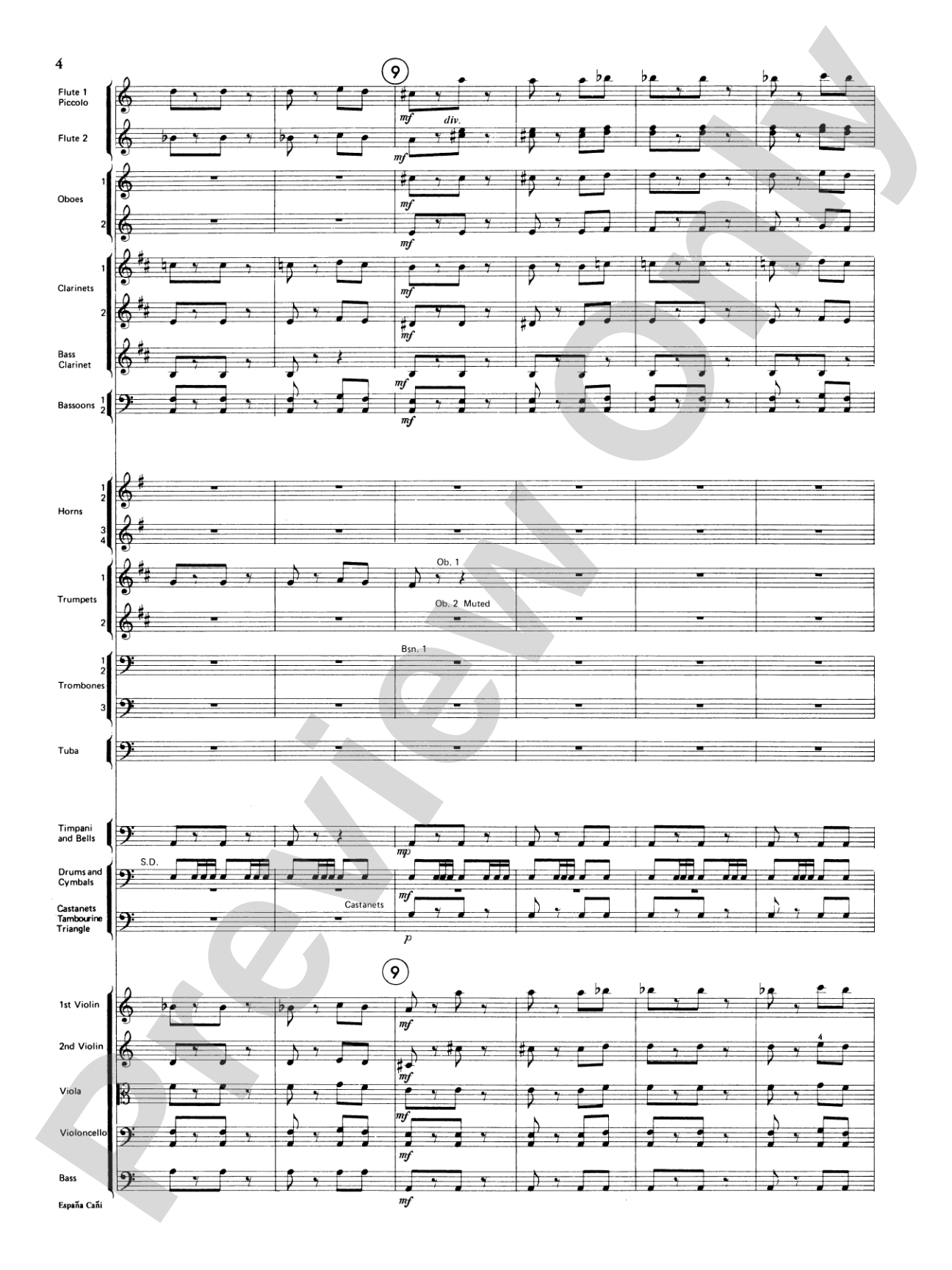 España Cañi: Full Orchestra Conductor Score & Parts