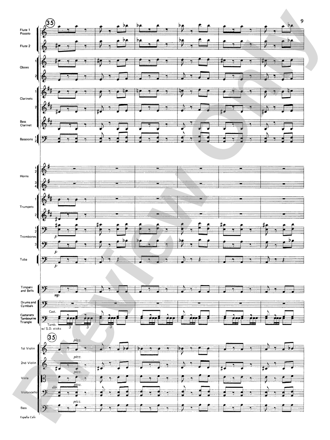 España Cañi: Full Orchestra Conductor Score & Parts