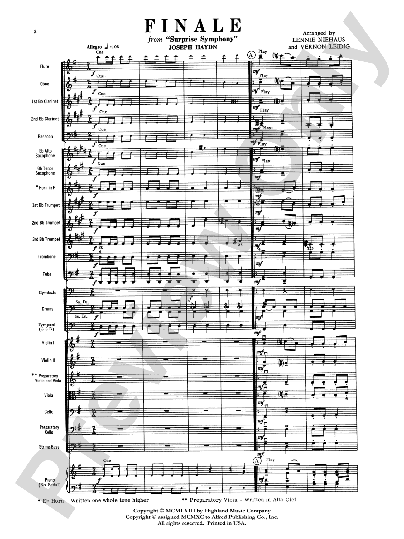 Surprise Symphony Finale: Full Orchestra Conductor Score & Parts