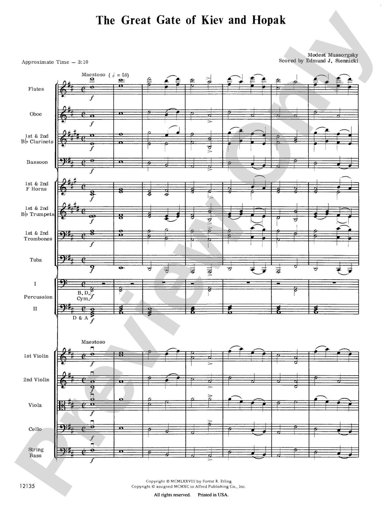 Great Gate of Kiev & Hopak: Full Orchestra Conductor Score & Parts