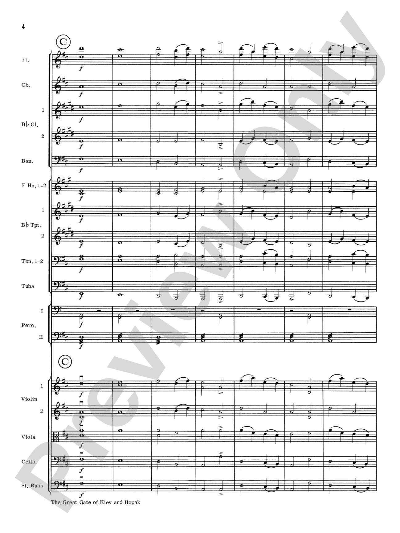 Great Gate of Kiev & Hopak: Full Orchestra Conductor Score & Parts