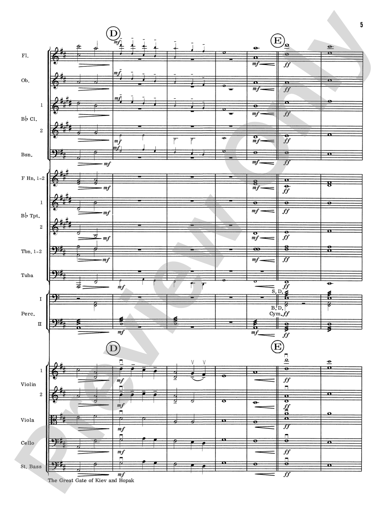 Great Gate of Kiev & Hopak: Full Orchestra Conductor Score & Parts