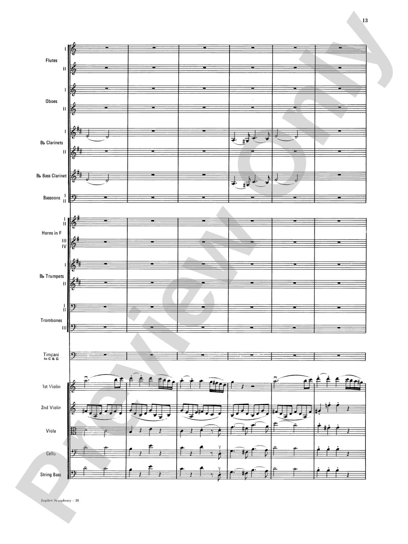 Jupiter Symphony, 1st Movement: Full Orchestra Conductor Score & Parts
