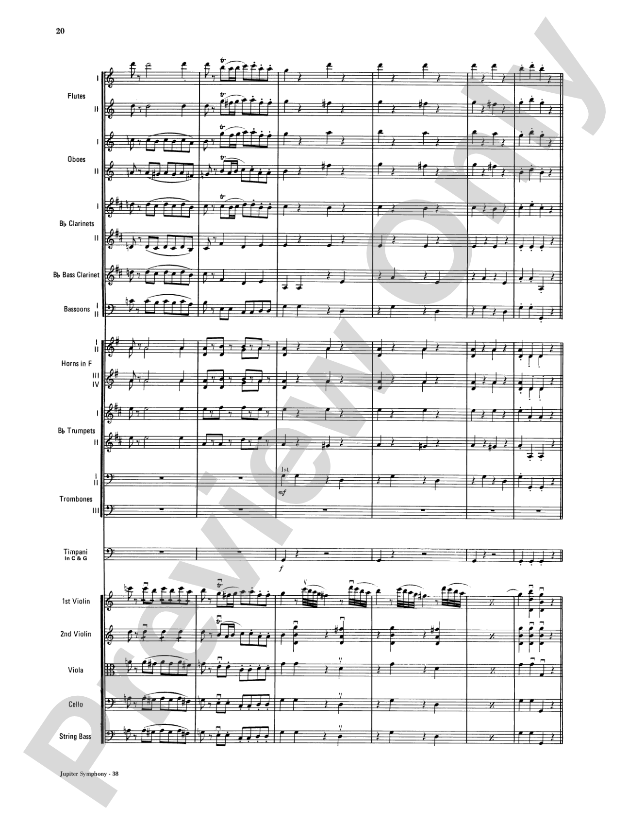 Jupiter Symphony, 1st Movement: Full Orchestra Conductor Score & Parts