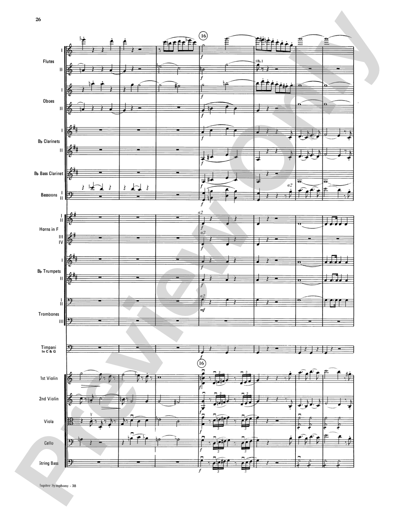 Jupiter Symphony, 1st Movement: Full Orchestra Conductor Score & Parts