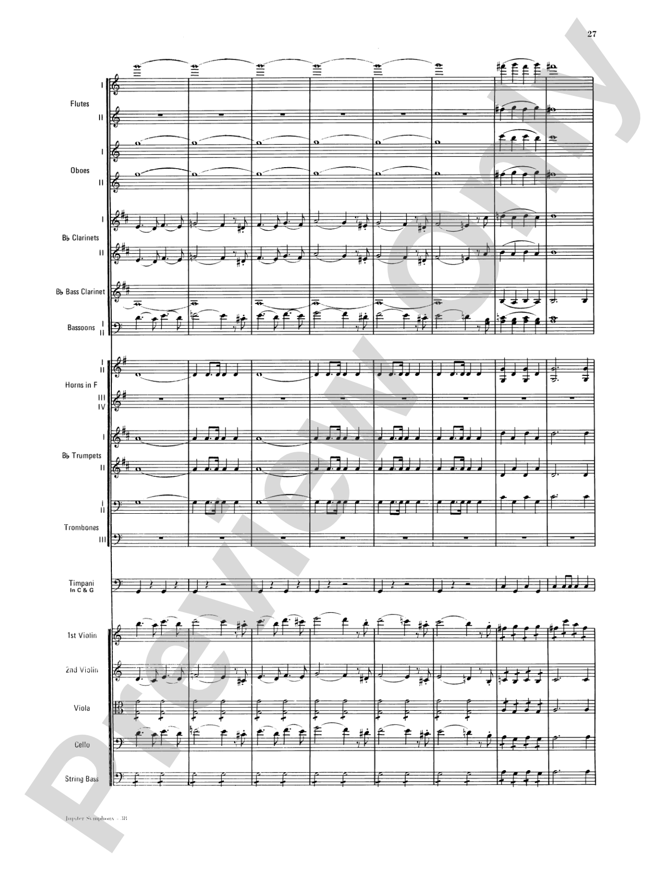 Jupiter Symphony, 1st Movement: Full Orchestra Conductor Score & Parts