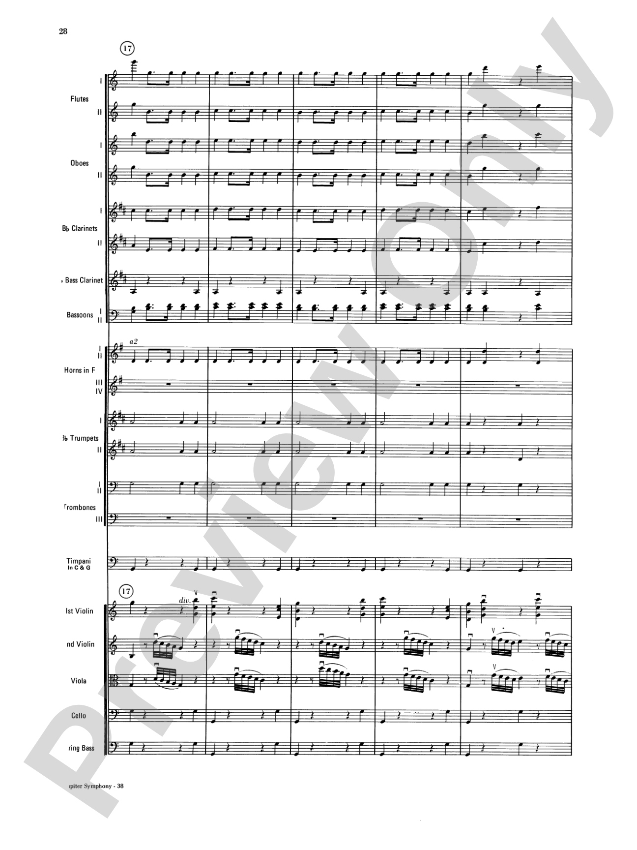Jupiter Symphony, 1st Movement: Full Orchestra Conductor Score & Parts