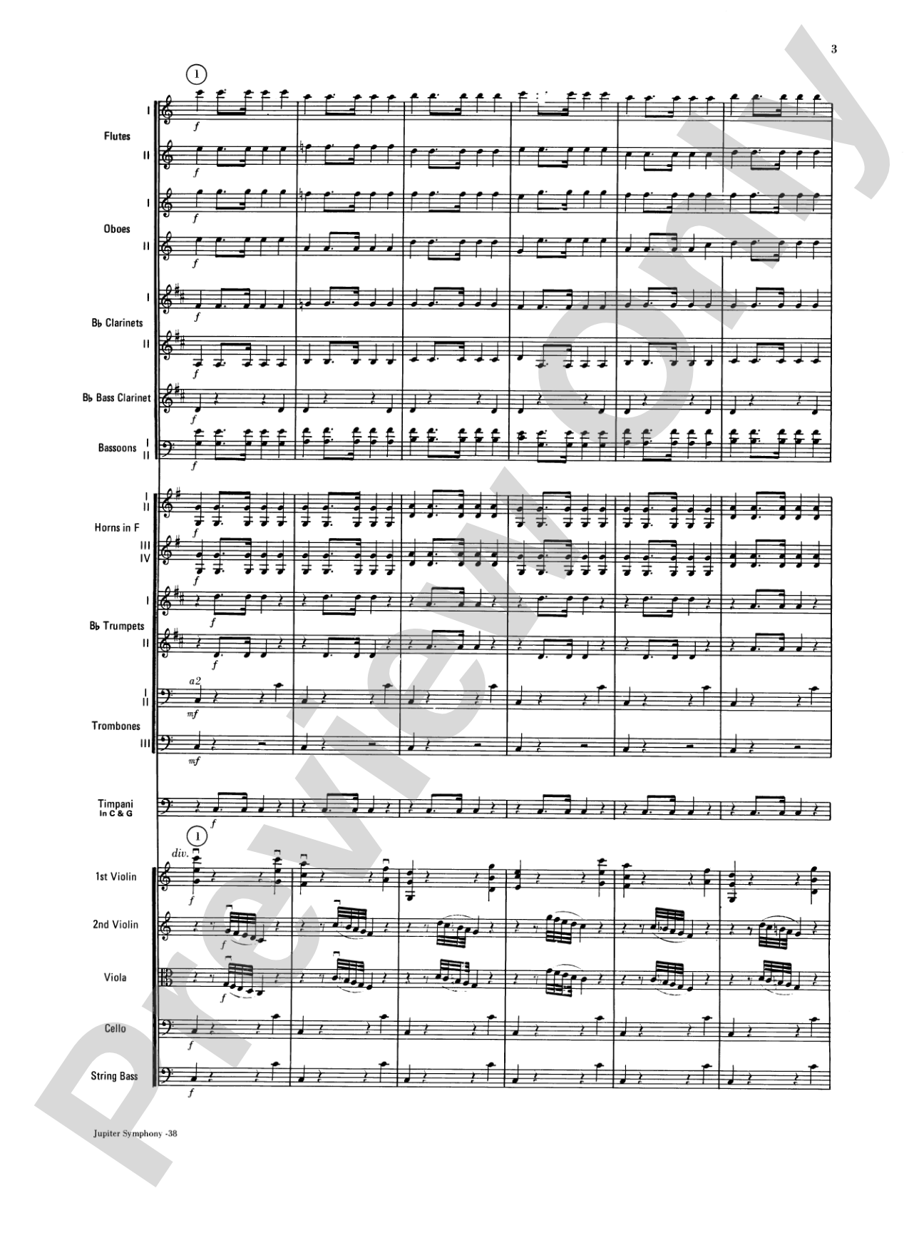 Jupiter Symphony, 1st Movement: Full Orchestra Conductor Score & Parts