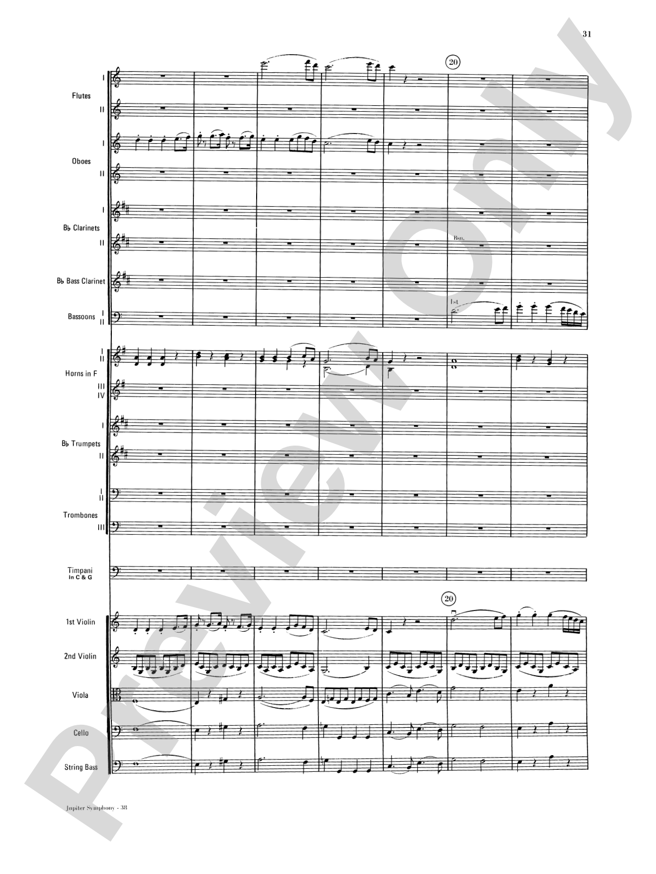 Jupiter Symphony, 1st Movement: Full Orchestra Conductor Score & Parts