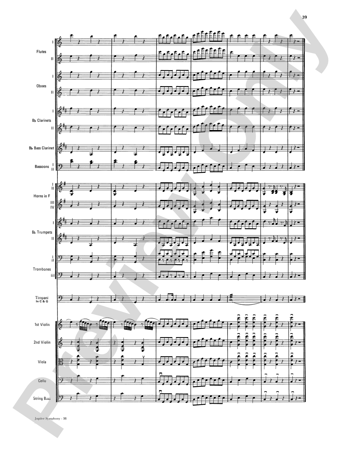 Jupiter Symphony, 1st Movement: Full Orchestra Conductor Score & Parts