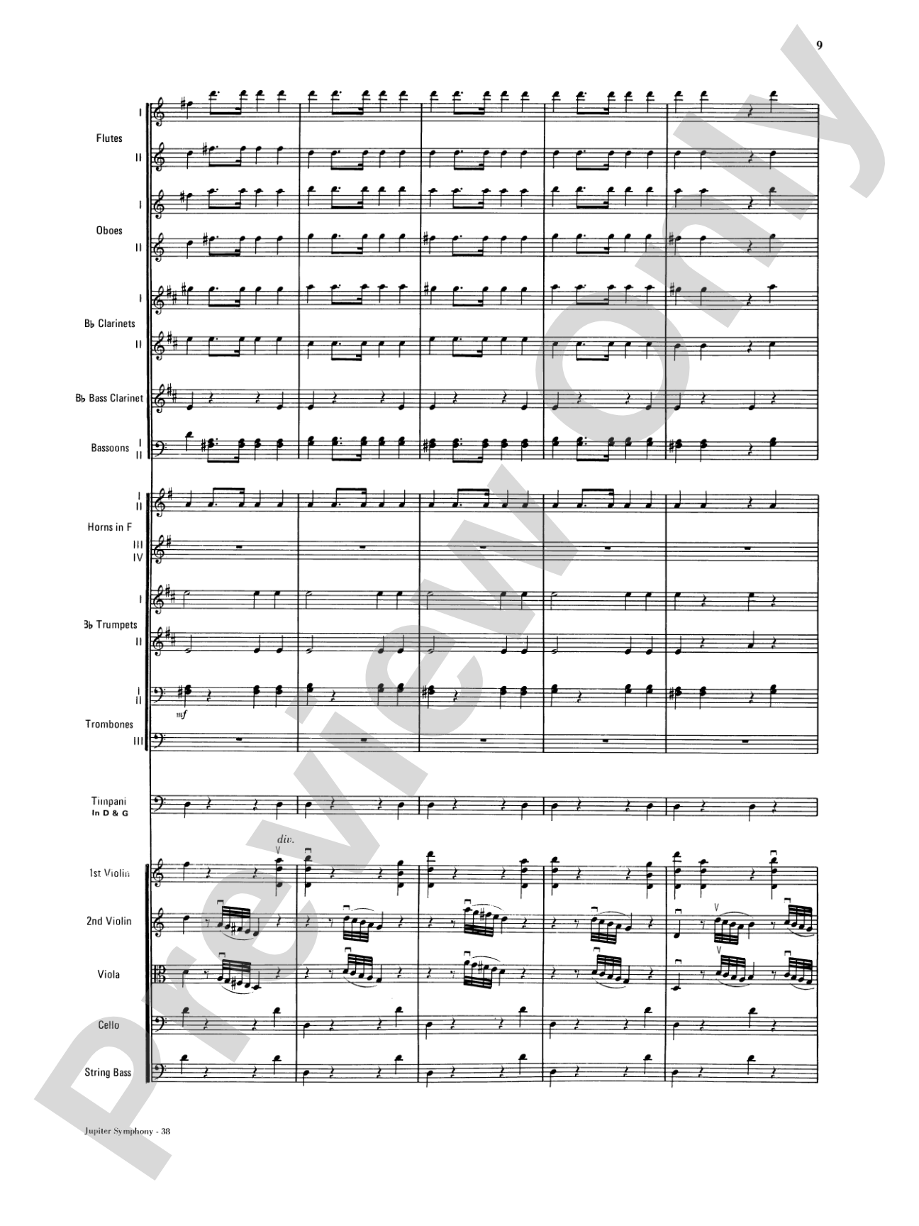 Jupiter Symphony, 1st Movement: Full Orchestra Conductor Score & Parts