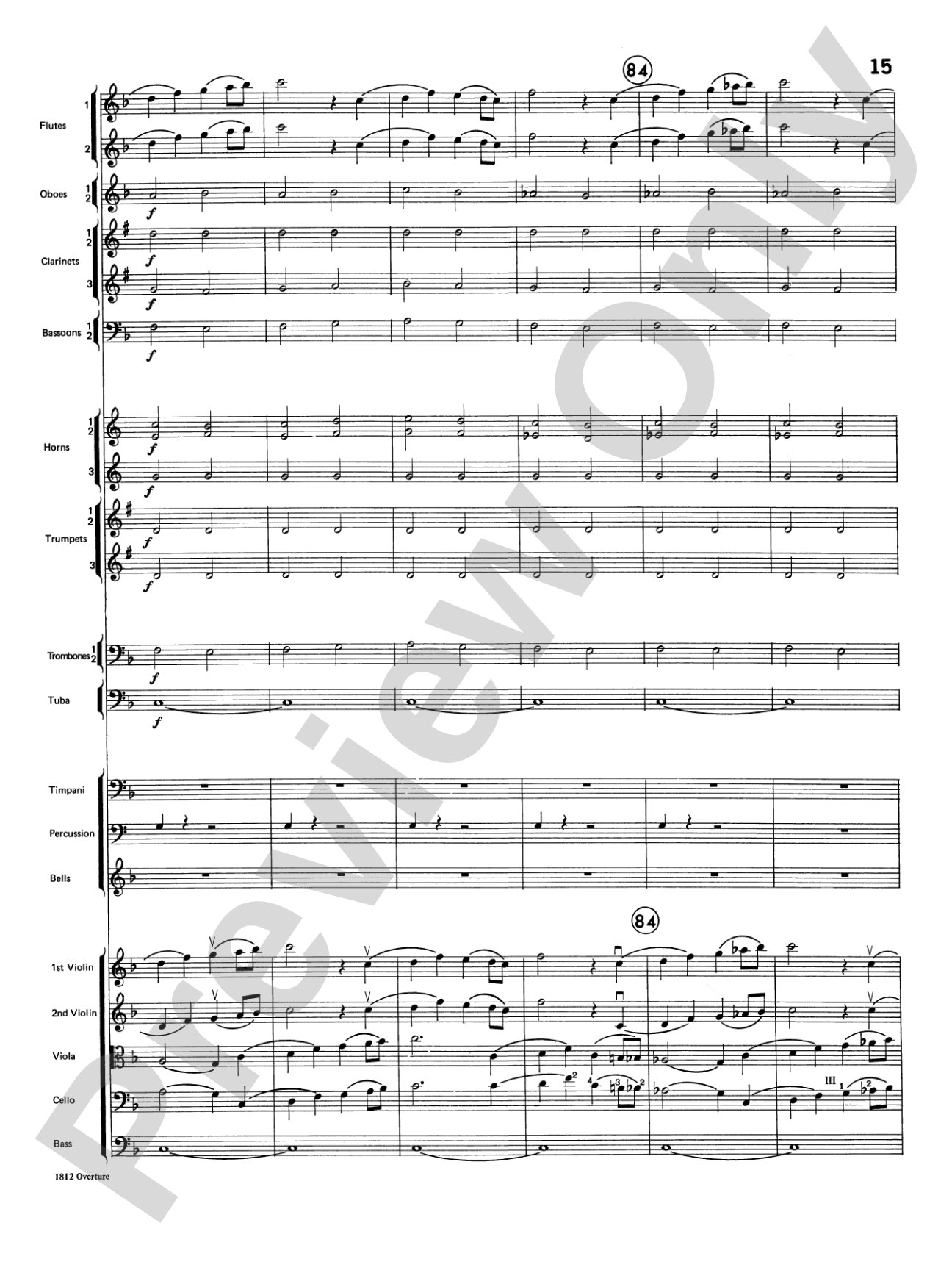 Overture 1812: Full Orchestra Conductor Score & Parts