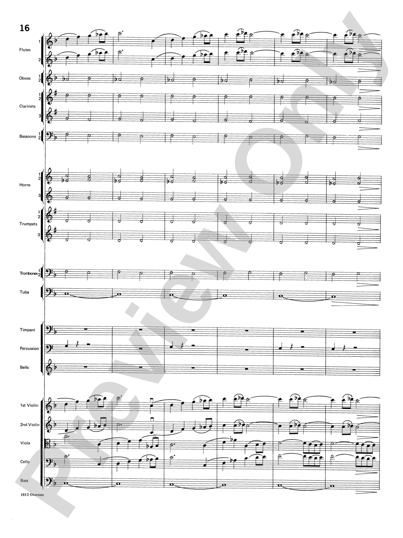 Overture 1812: Full Orchestra Conductor Score & Parts