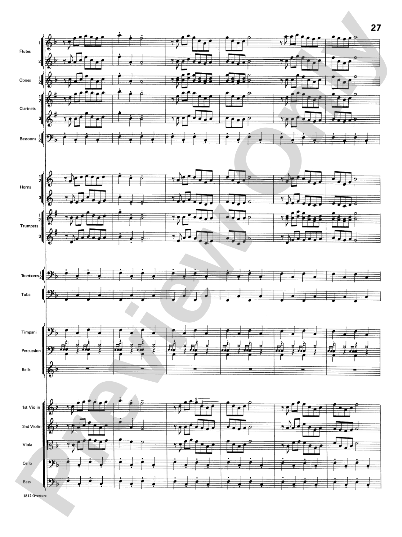 Overture 1812: Full Orchestra Conductor Score & Parts