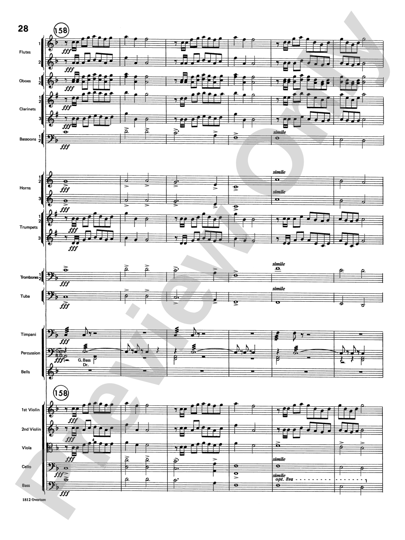 Overture 1812: Full Orchestra Conductor Score & Parts