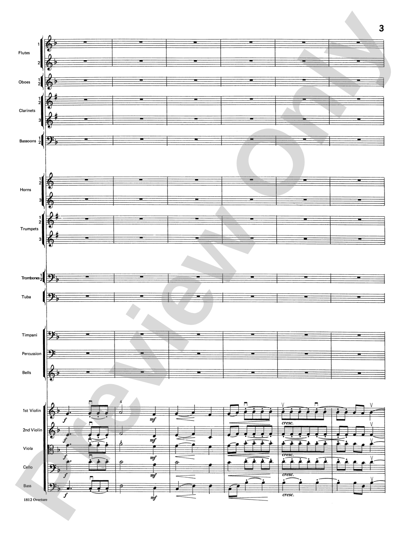 Overture 1812: Full Orchestra Conductor Score & Parts