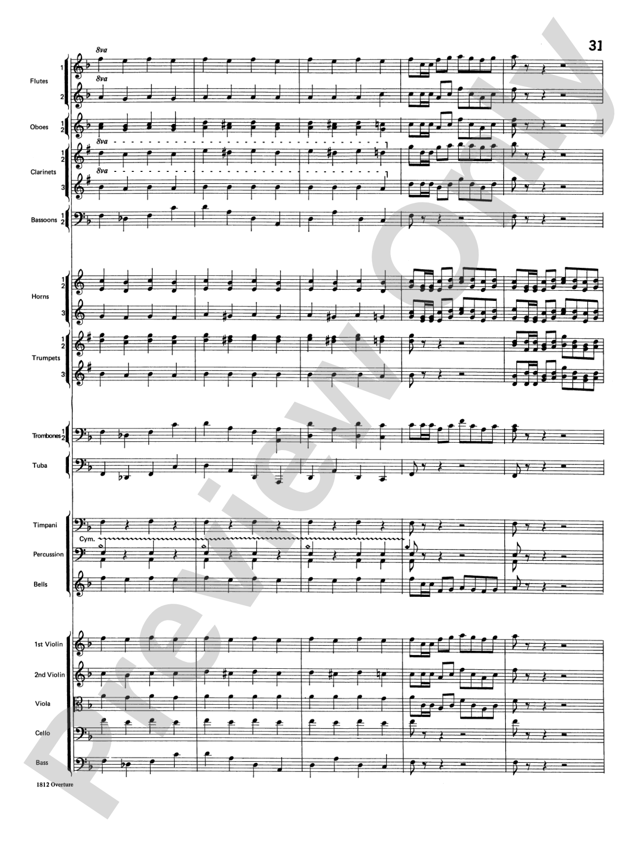 Overture 1812: Full Orchestra Conductor Score & Parts