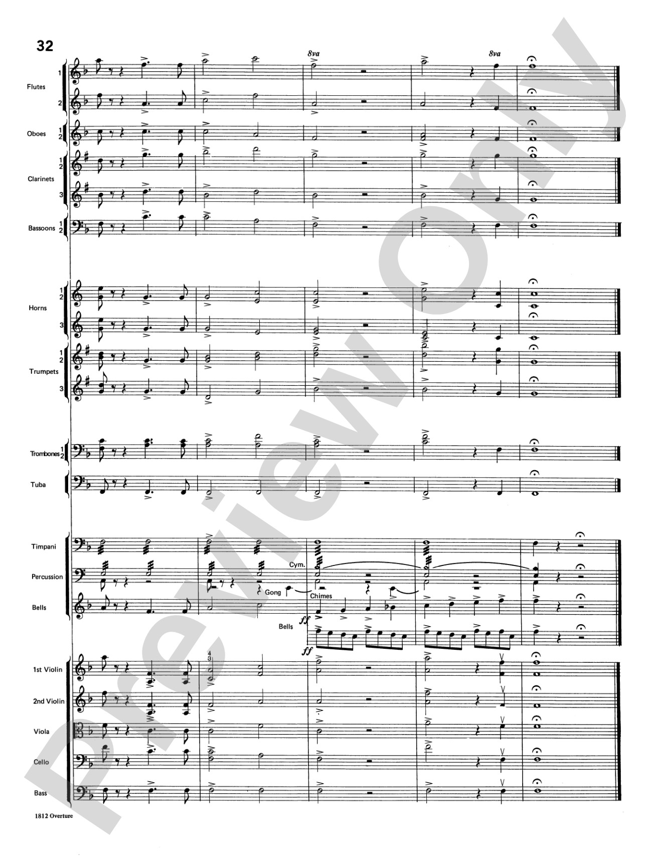 Overture 1812: Full Orchestra Conductor Score & Parts