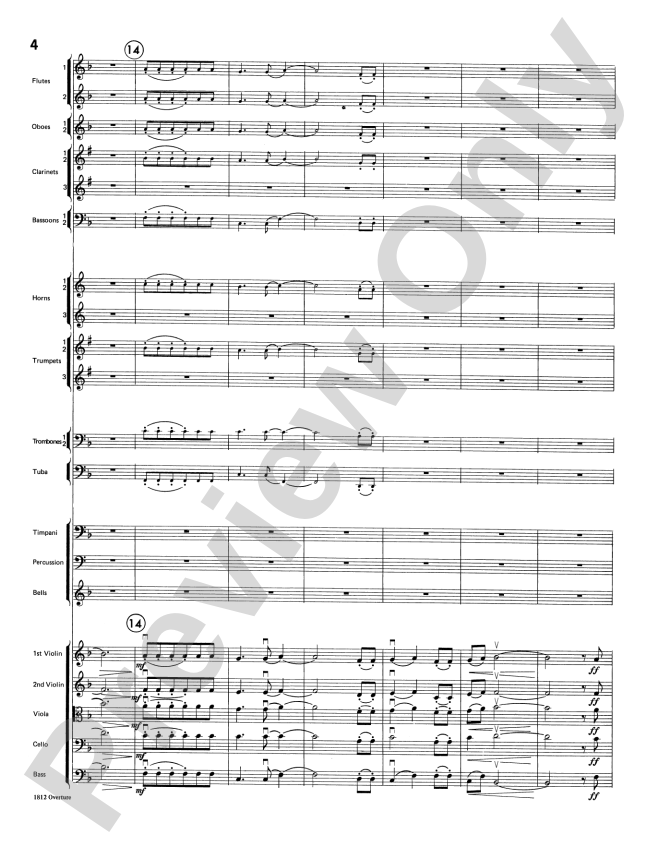 Overture 1812: Full Orchestra Conductor Score & Parts