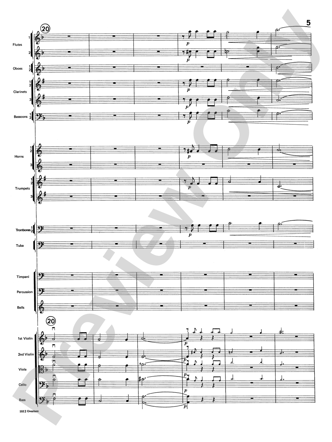 Overture 1812: Full Orchestra Conductor Score & Parts