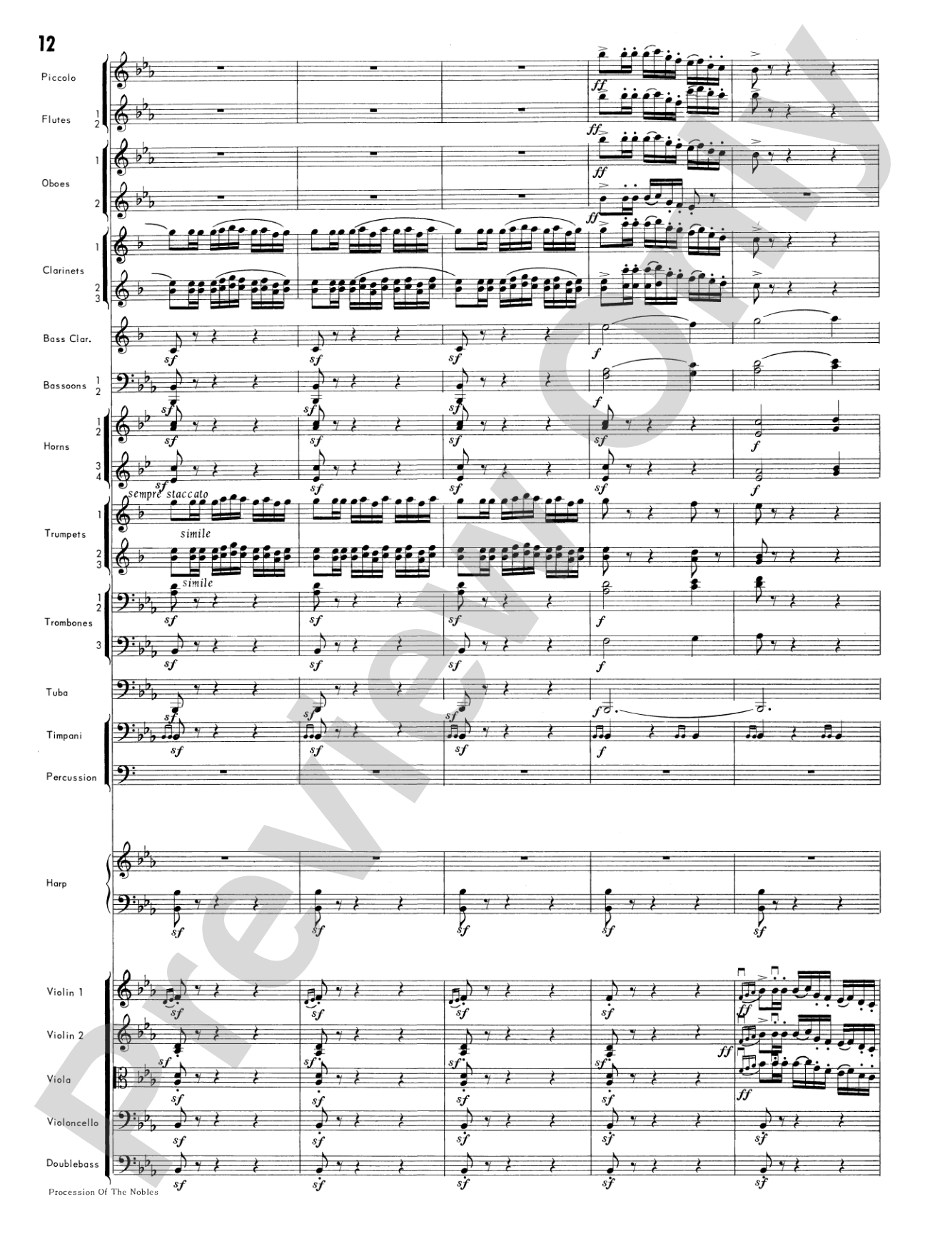 Procession of the Nobles: Full Orchestra Conductor Score & Parts