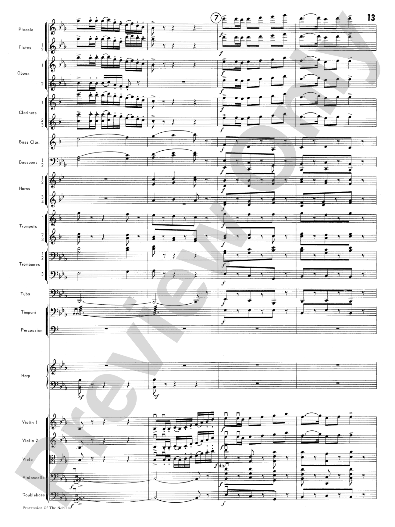 Procession of the Nobles: Full Orchestra Conductor Score & Parts