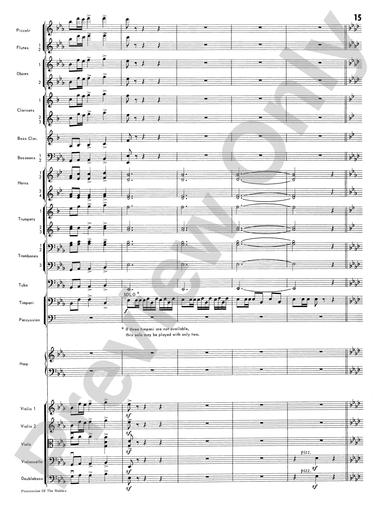 Procession of the Nobles: Full Orchestra Conductor Score & Parts