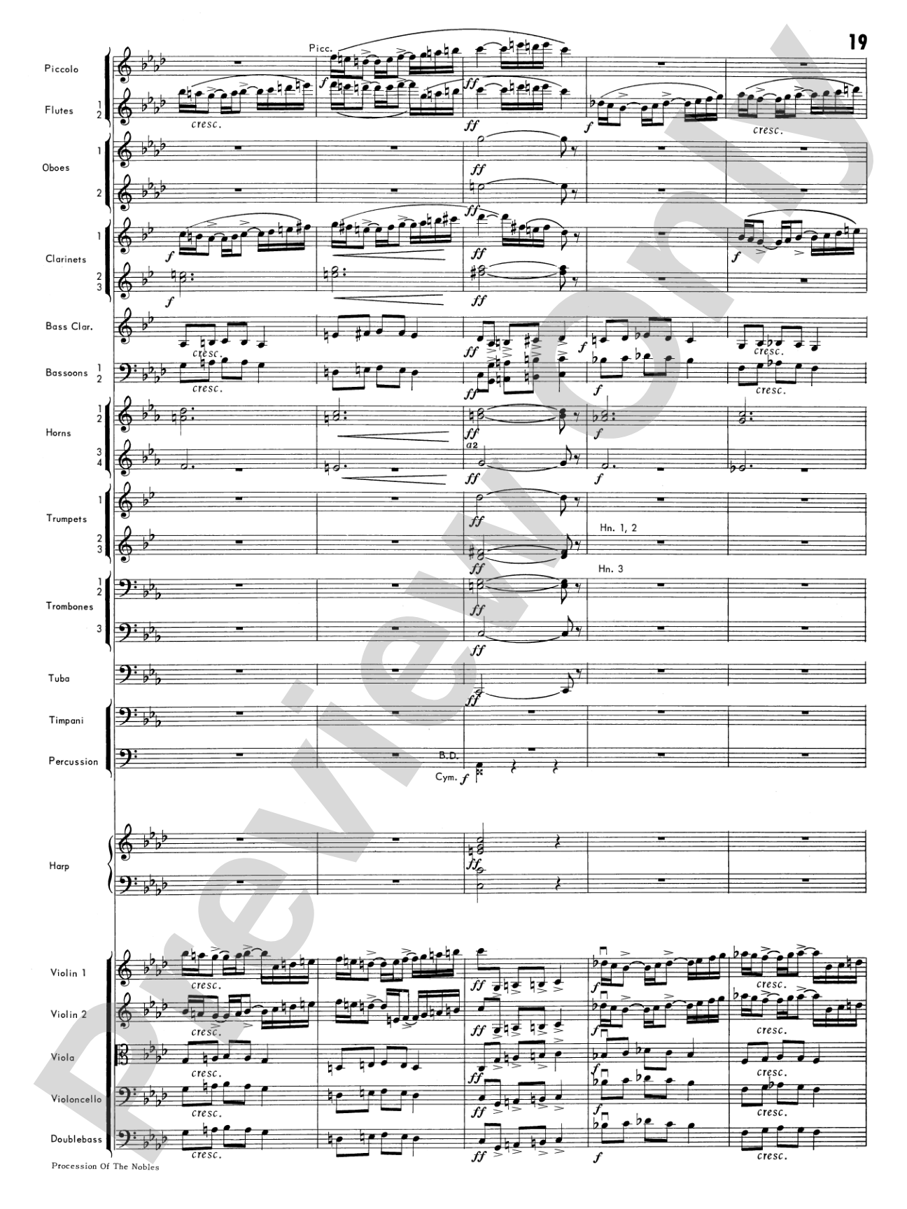 Procession of the Nobles: Full Orchestra Conductor Score & Parts