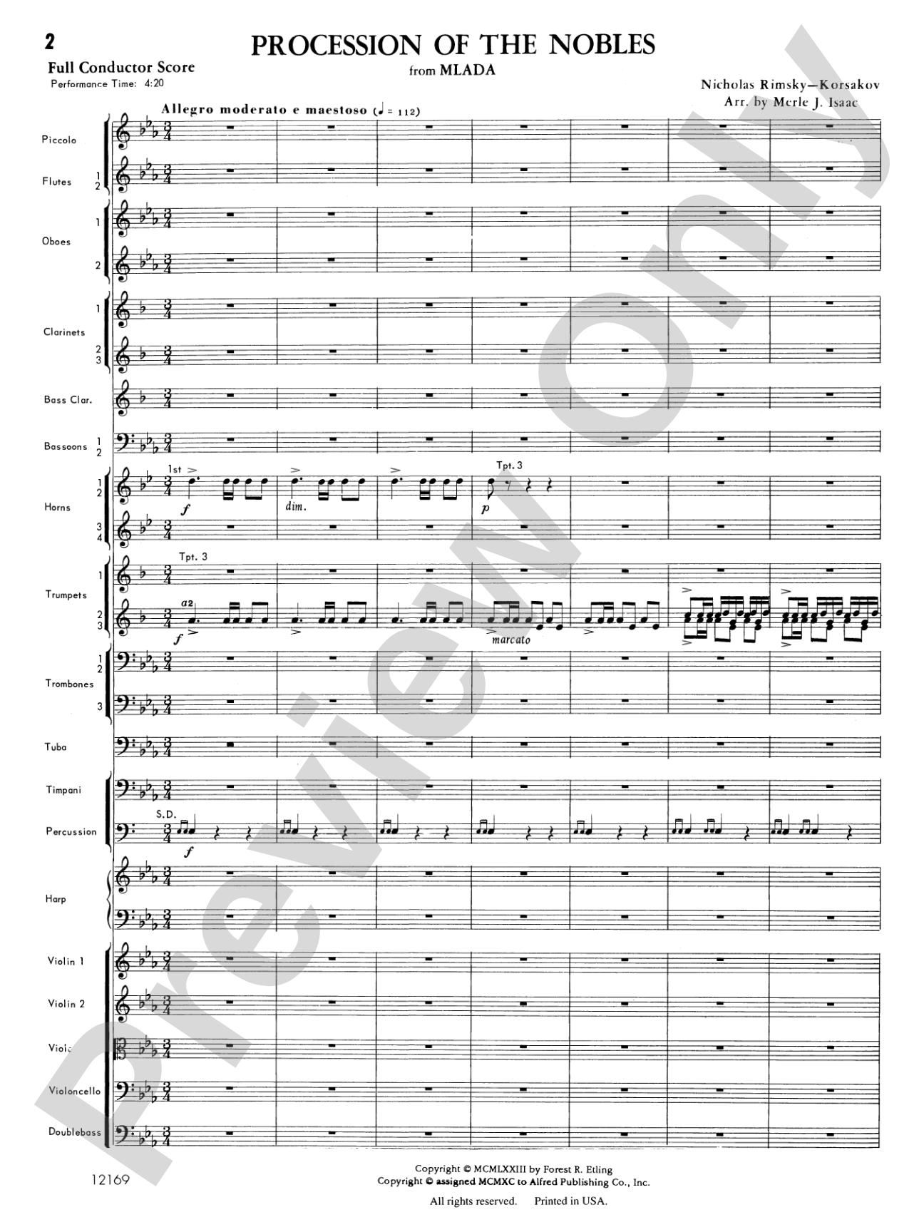 Procession of the Nobles: Full Orchestra Conductor Score & Parts