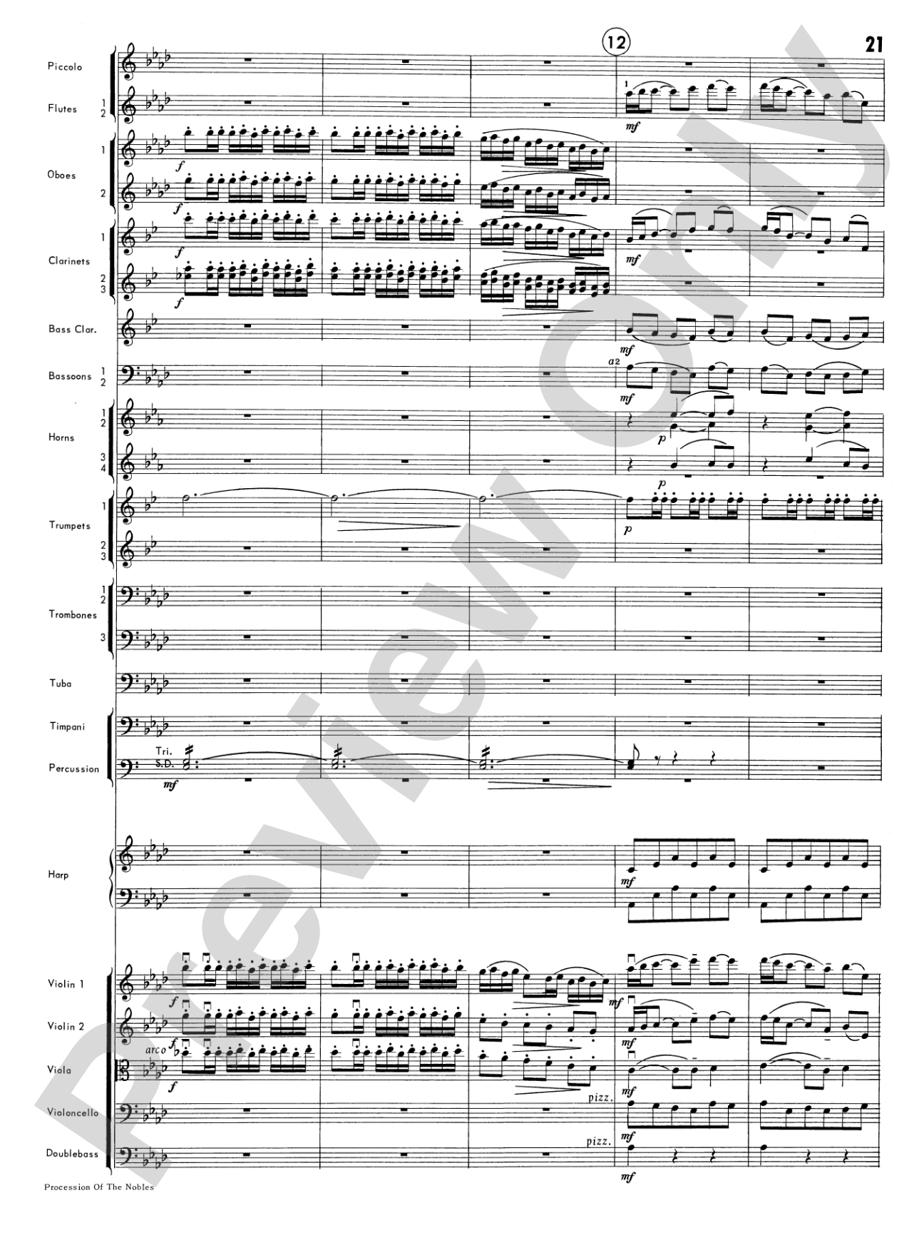 Procession of the Nobles: Full Orchestra Conductor Score & Parts