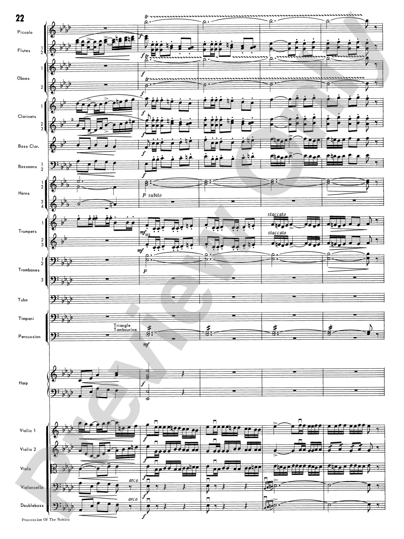 Procession of the Nobles: Full Orchestra Conductor Score & Parts