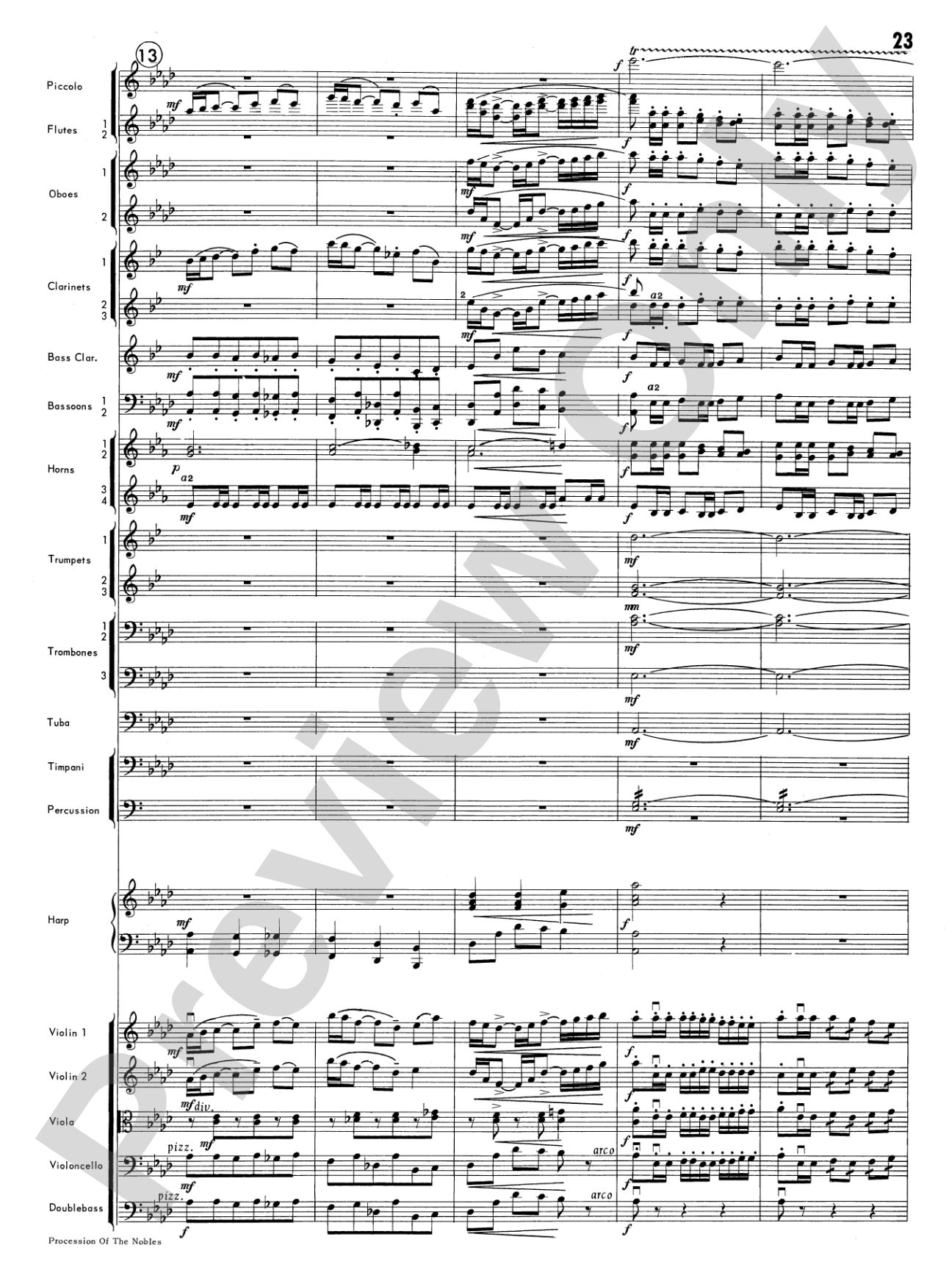 Procession of the Nobles: Full Orchestra Conductor Score & Parts