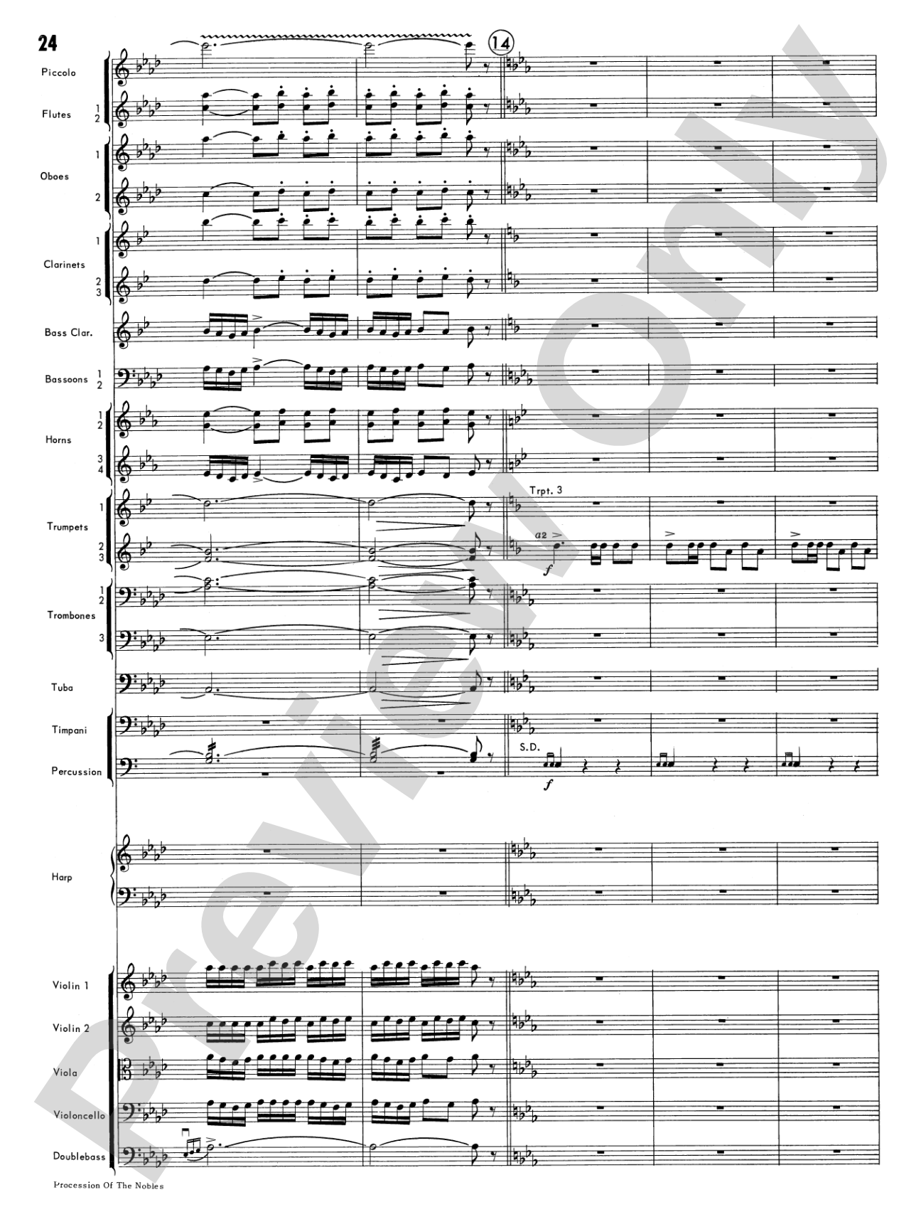 Procession of the Nobles: Full Orchestra Conductor Score & Parts
