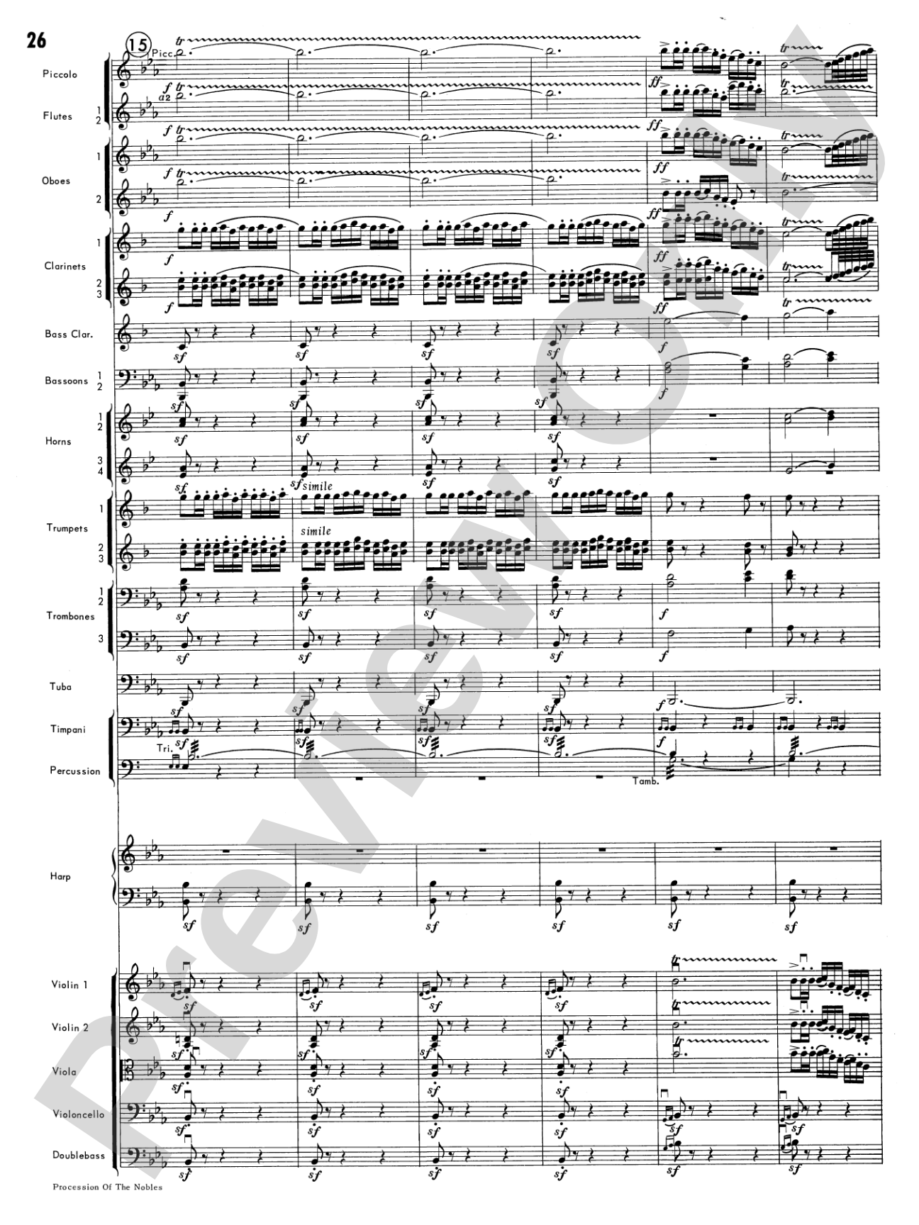 Procession of the Nobles: Full Orchestra Conductor Score & Parts