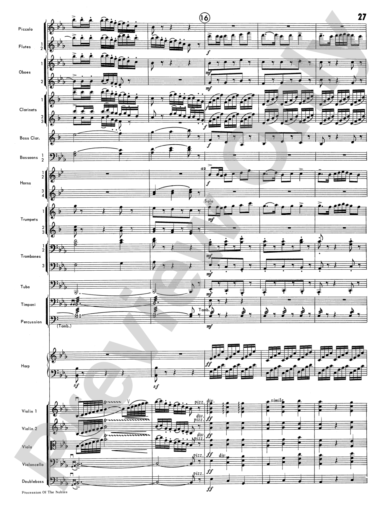 Procession of the Nobles: Full Orchestra Conductor Score & Parts