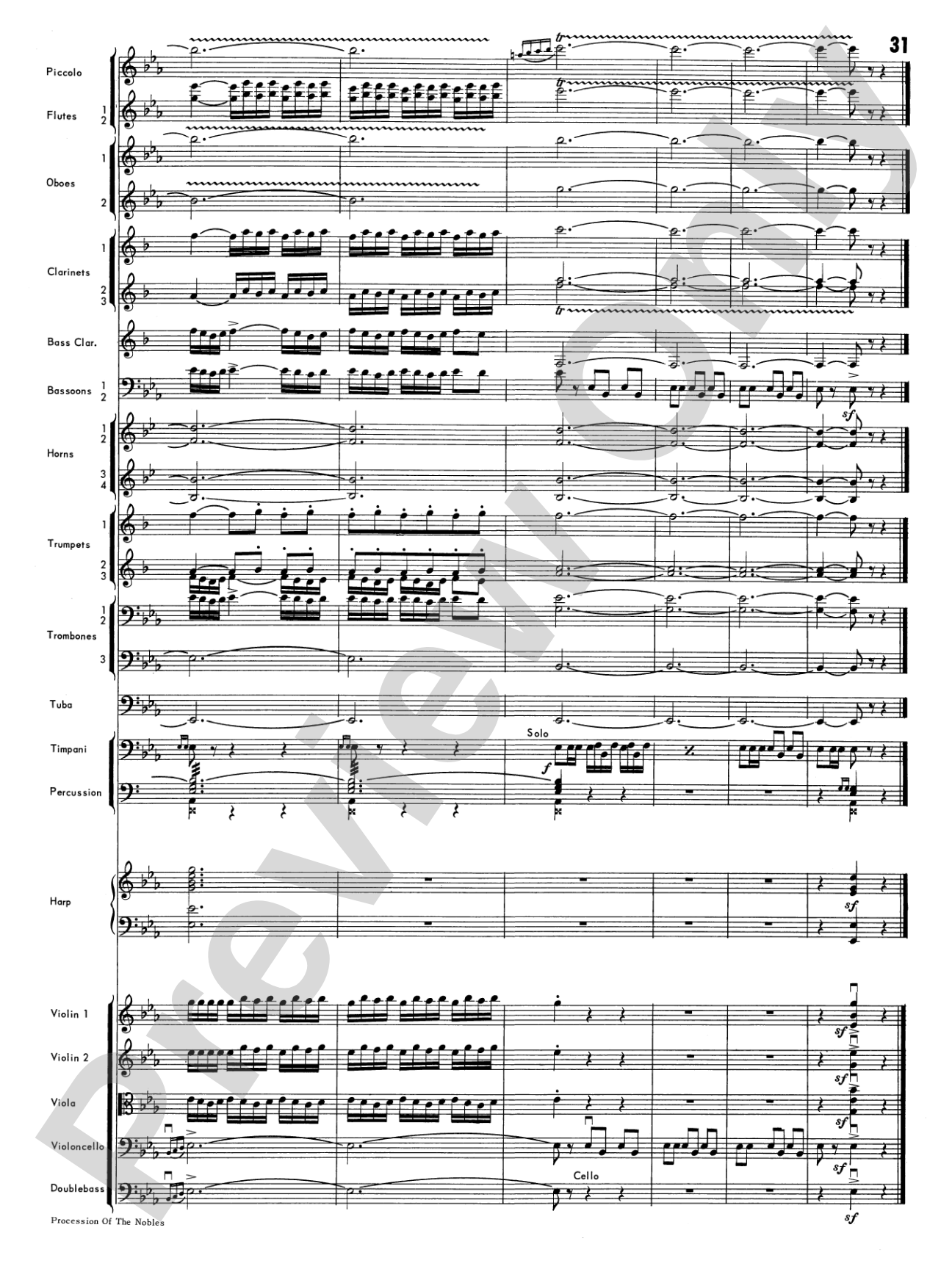 Procession of the Nobles: Full Orchestra Conductor Score & Parts
