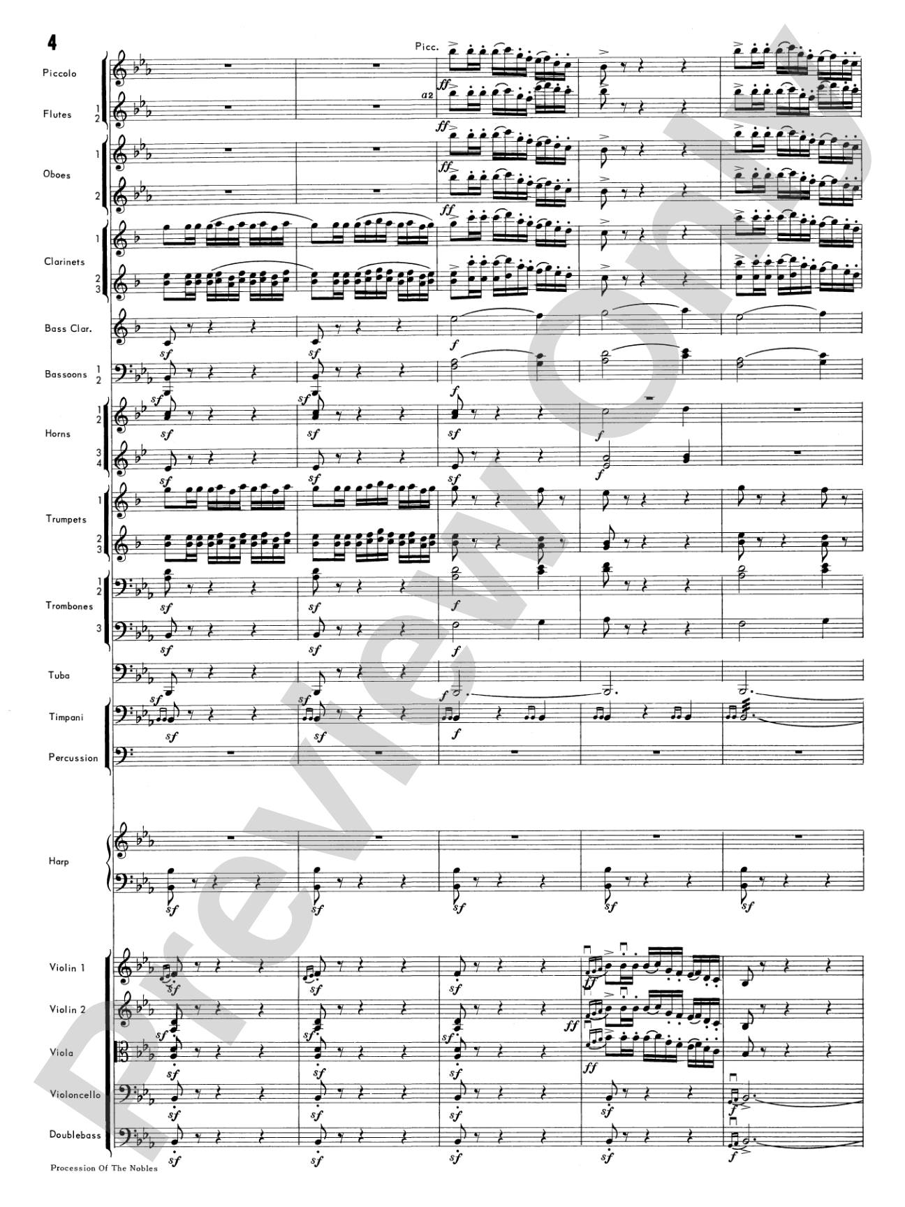 Procession of the Nobles: Full Orchestra Conductor Score & Parts