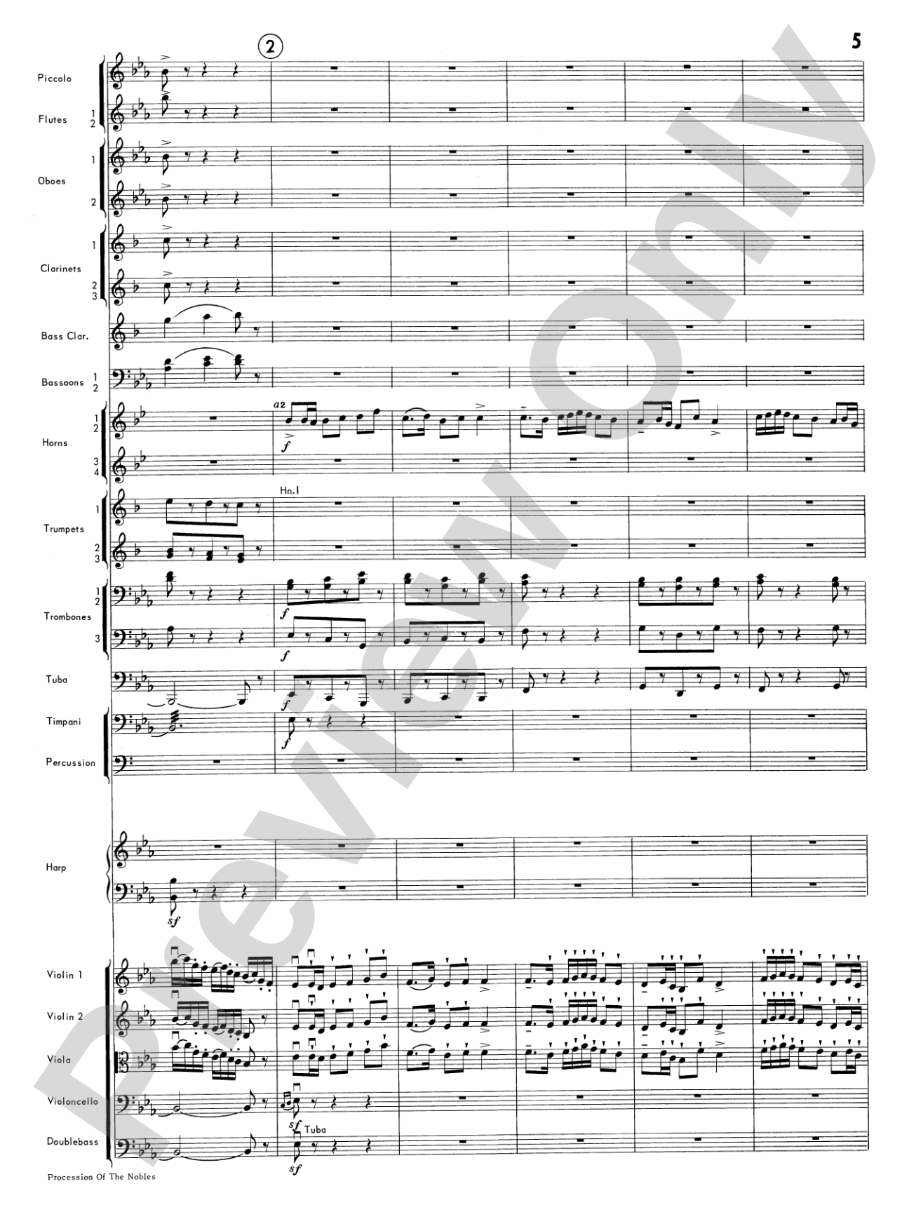 Procession of the Nobles: Full Orchestra Conductor Score & Parts