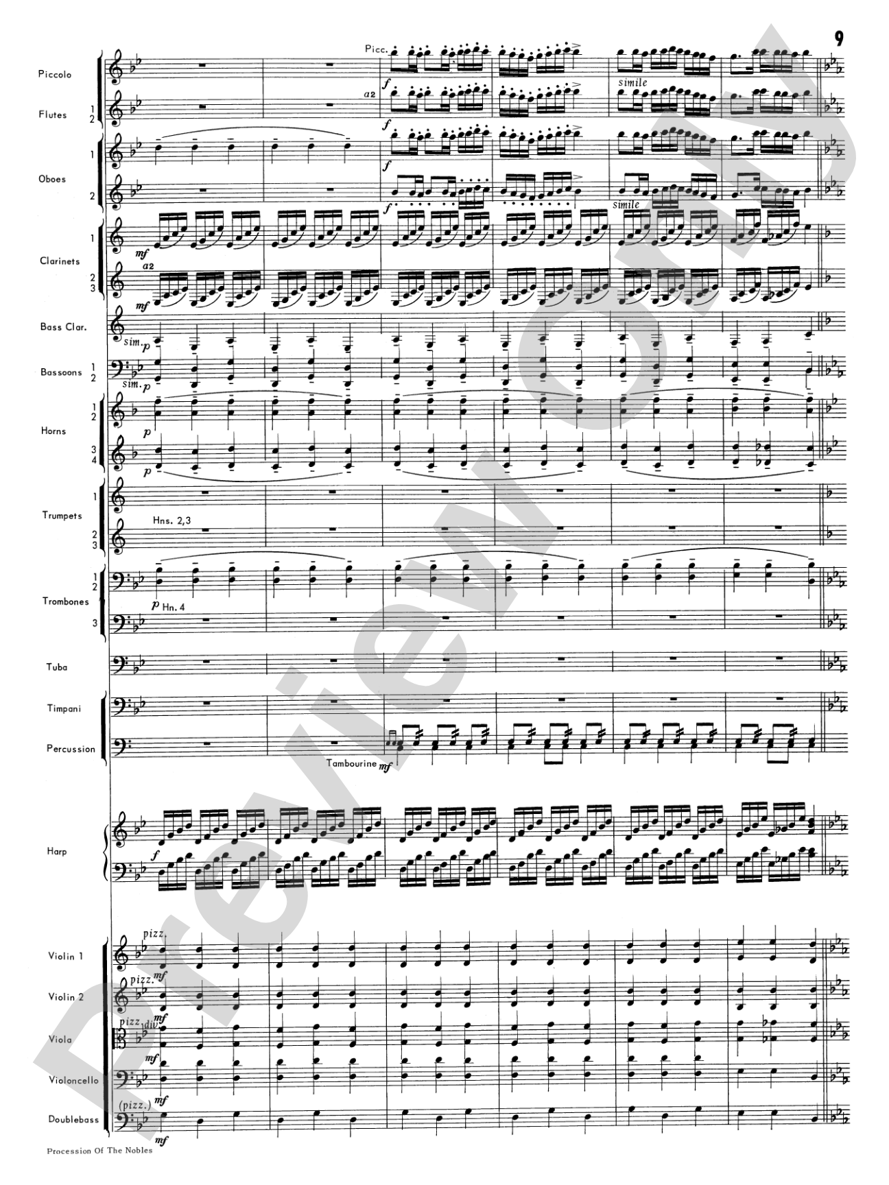 Procession of the Nobles: Full Orchestra Conductor Score & Parts