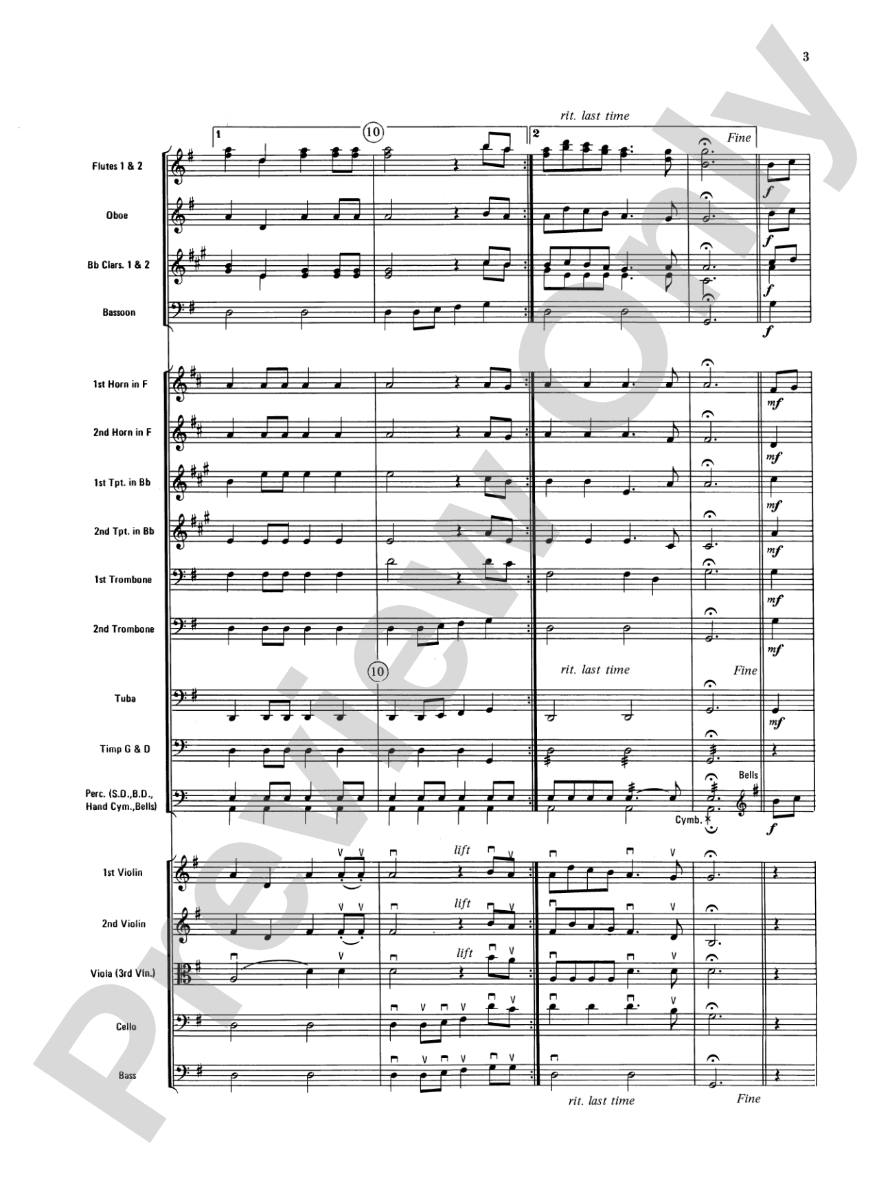 Rondeau (Theme from Masterpiece Theatre): Full Orchestra Conductor Score & Parts