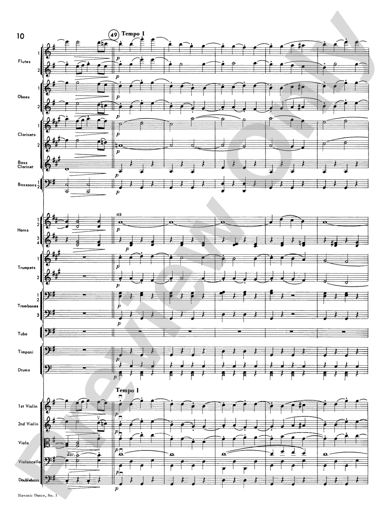 Slavonic Dance No. 3: Full Orchestra Conductor Score & Parts