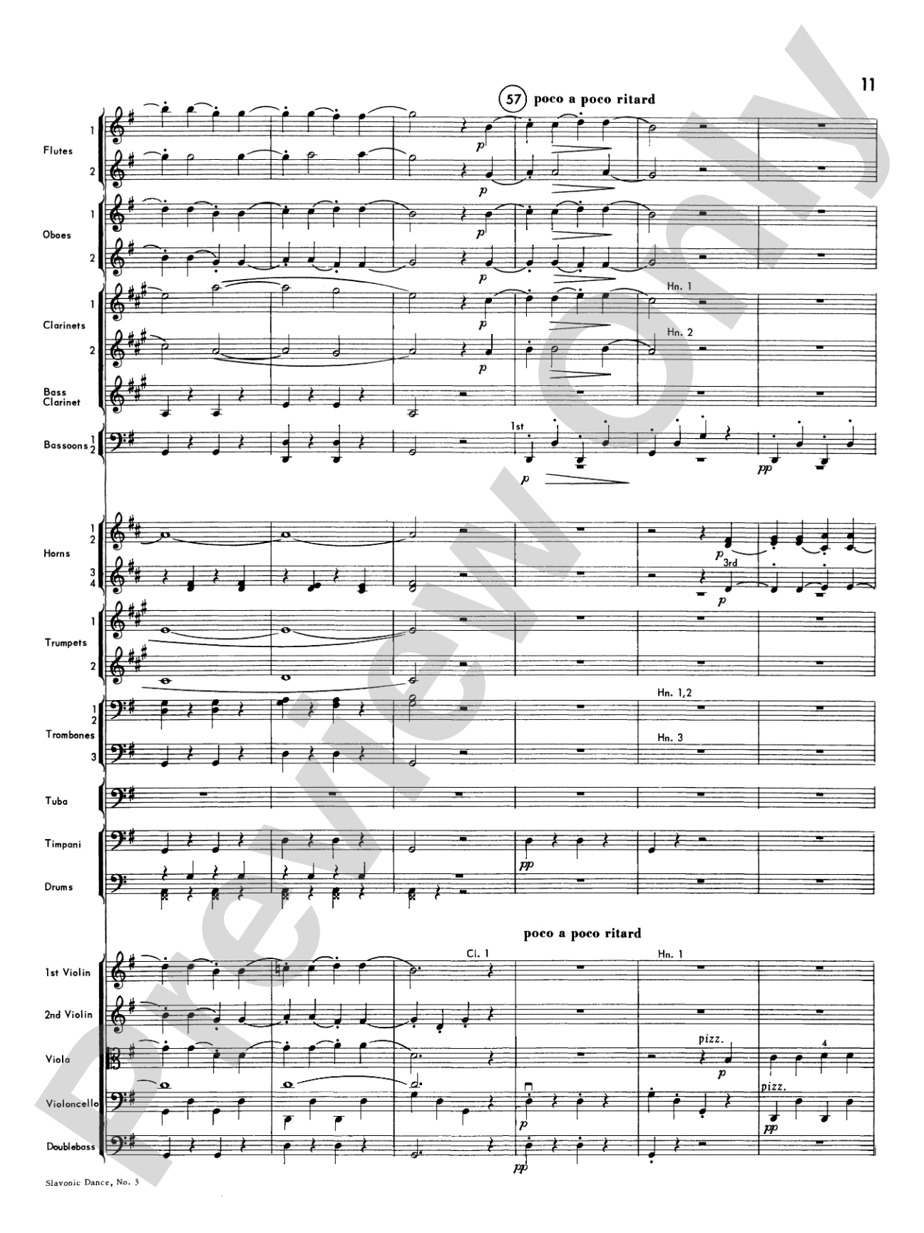 Slavonic Dance No. 3: Full Orchestra Conductor Score & Parts